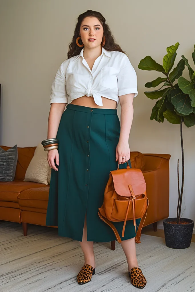 Plus Size Convertible Summer Skirt Outfit