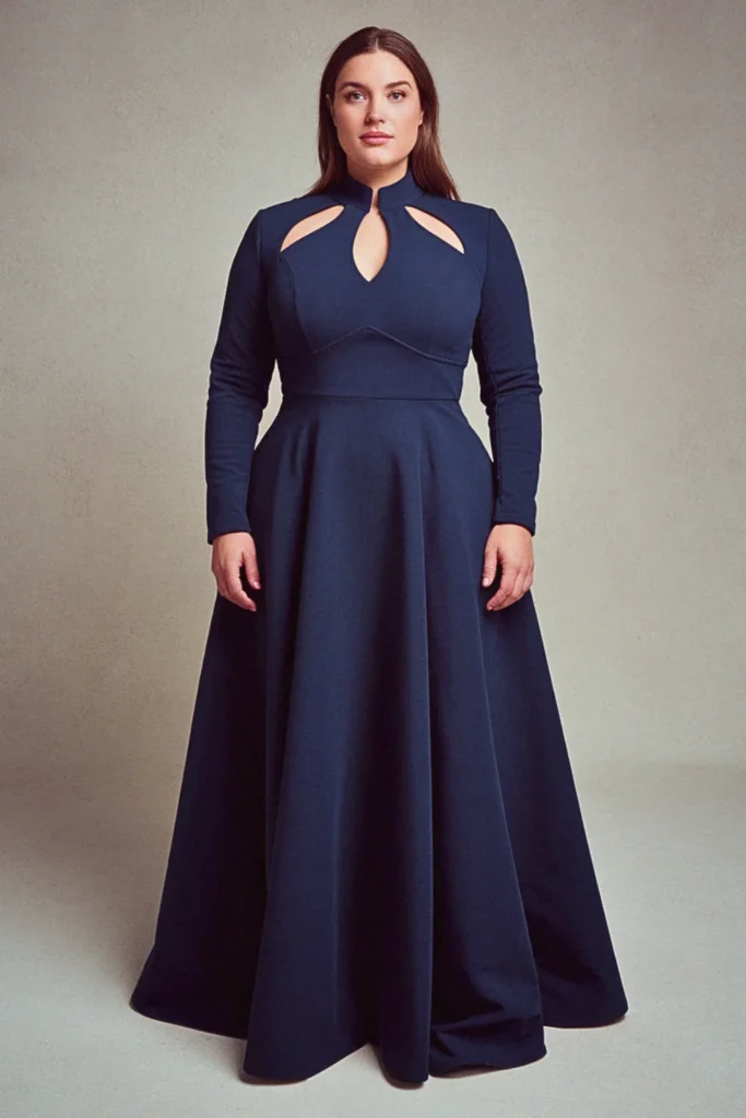 Plus Size Beach Contemporary Cut-Out Wedding Guest Dress