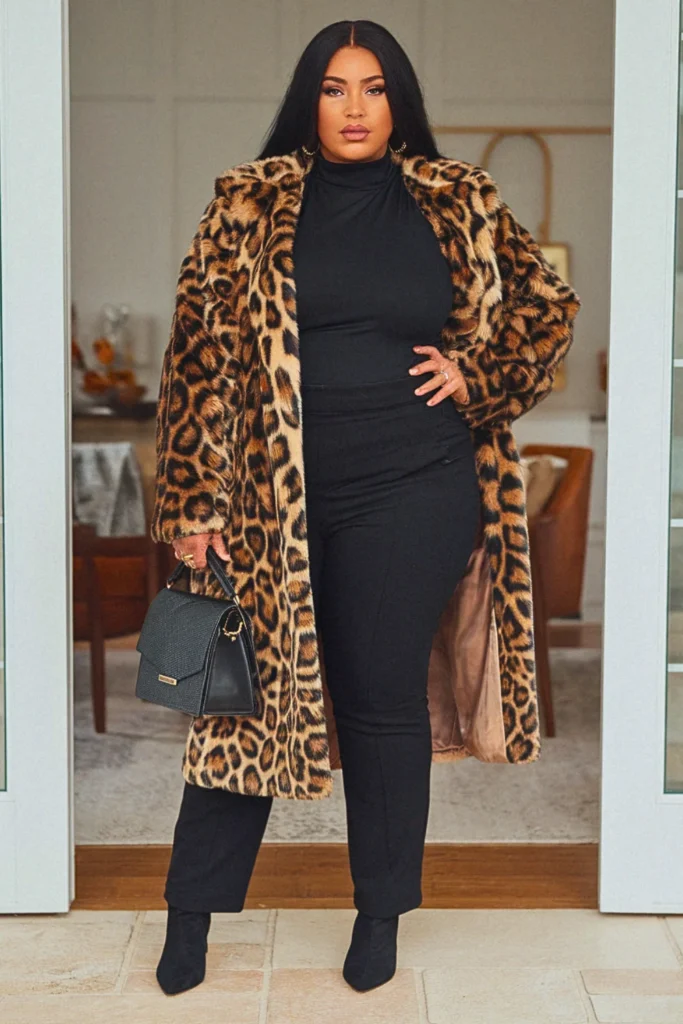 Plus Size Fall Statement Coat Bold Autumn Outfit
