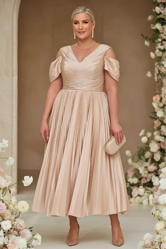 Plus Size Mother of the Bride Champagne Toned Dress