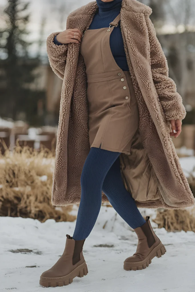 Winter turtleneck with chunky ankle Boots Outfit