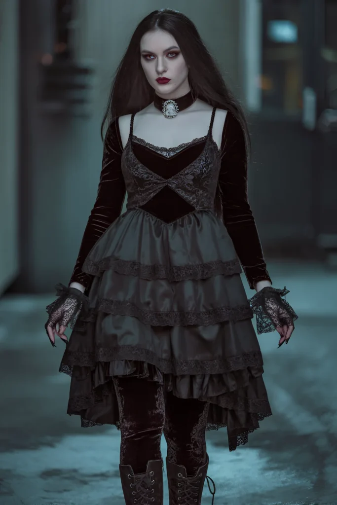 Winter Romantic Goth Outfit