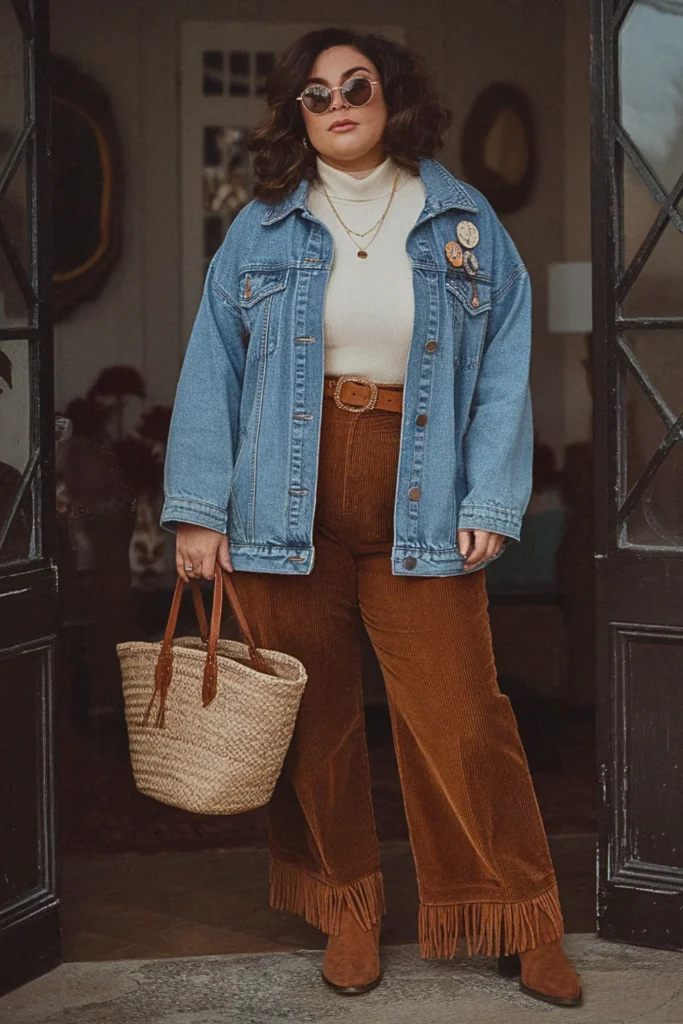 Plus Size Indie Denim Jacket Fall Outfit