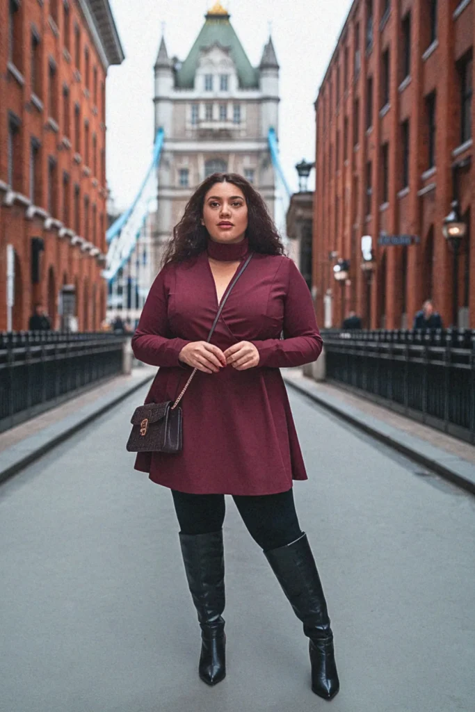 Plus Size Tunic And Fitted Leggings Fall Outfit
