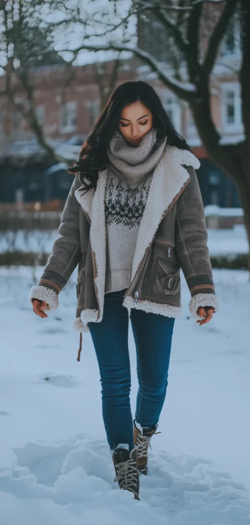 Winter Country Concert Shearling Outfit