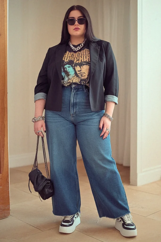 Plus Size Graphic Tee Styled Fall Outfit