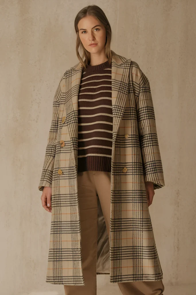 Winter plaid coat Outfit