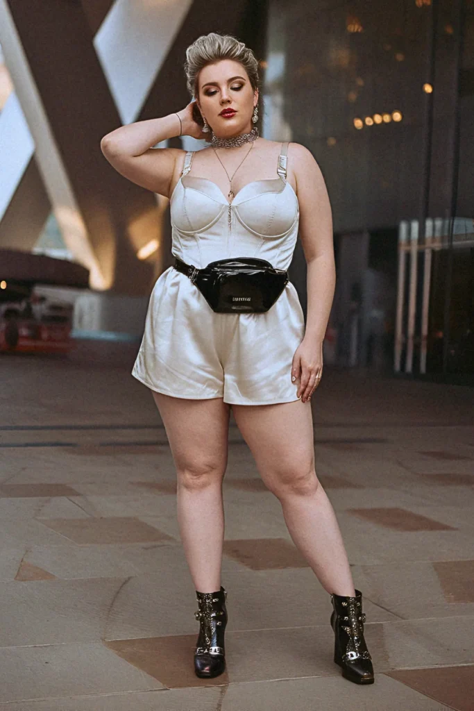 Plus Size Summer Corset-Inspired Romper Vegas Outfit