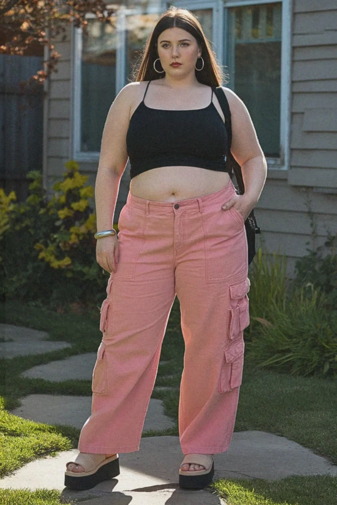 Plus Size Cargo Pant Summer Outfit