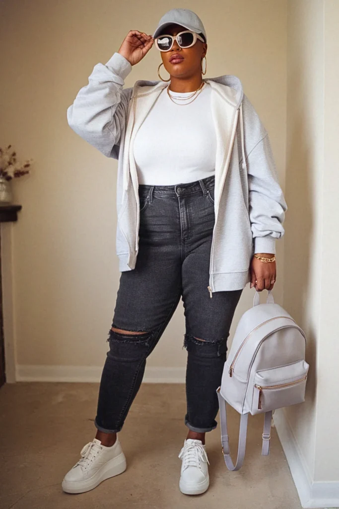 Plus Size Hoodie Elevated Fall Outfit
