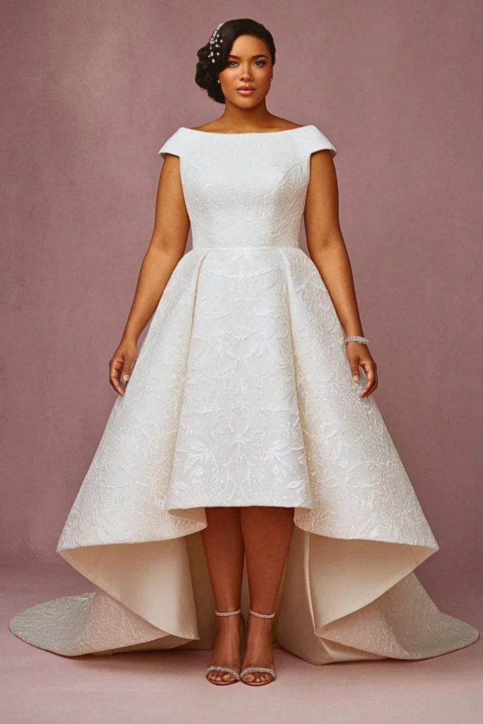 Plus Size High-Low Hemline Wedding Dress