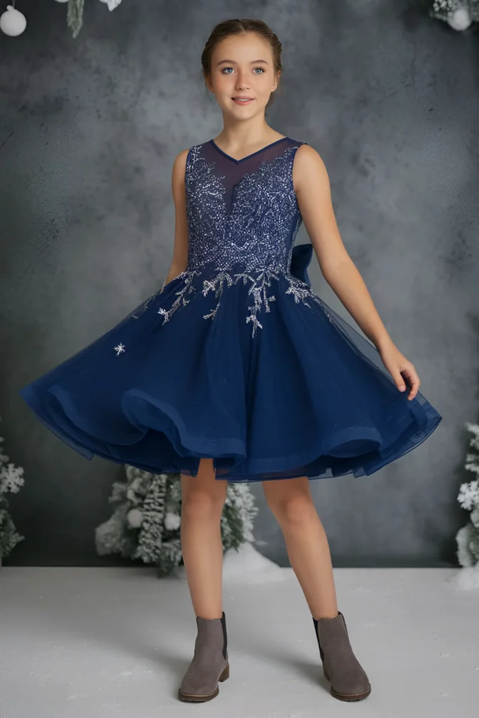 Middle School Winter Dance Deep Sapphire Dress