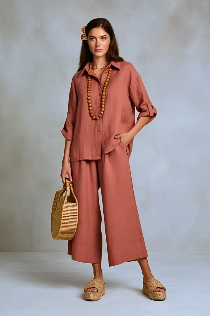 Spring Sustainable Linen Co-ord School Outfit