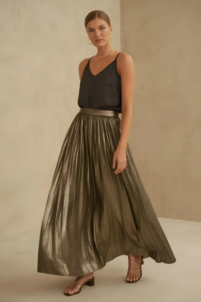 Classy New Years Eve Maxi Skirt Outfit