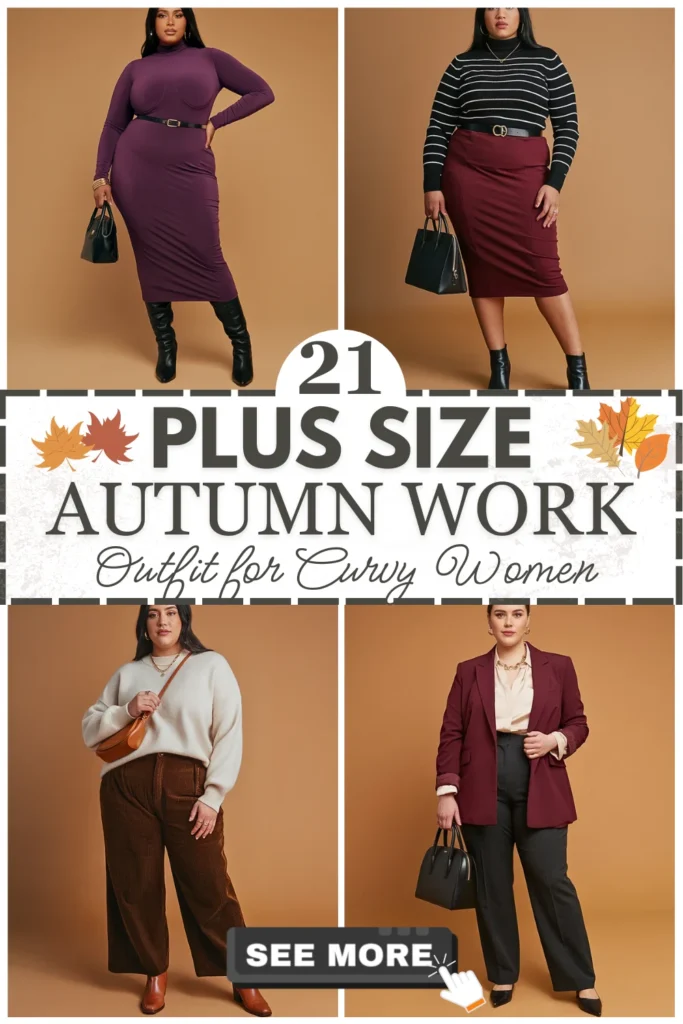 21 Plus Size Autumn Work Outfits