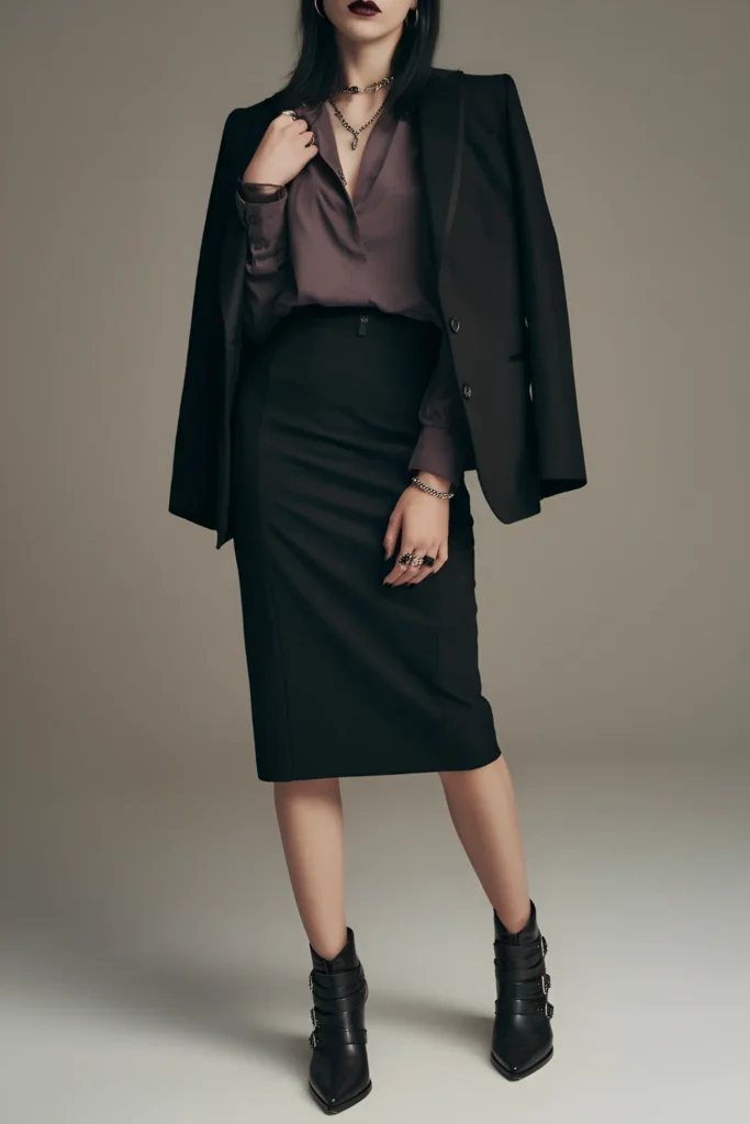 Winter Office Appropriate Goth Outfit