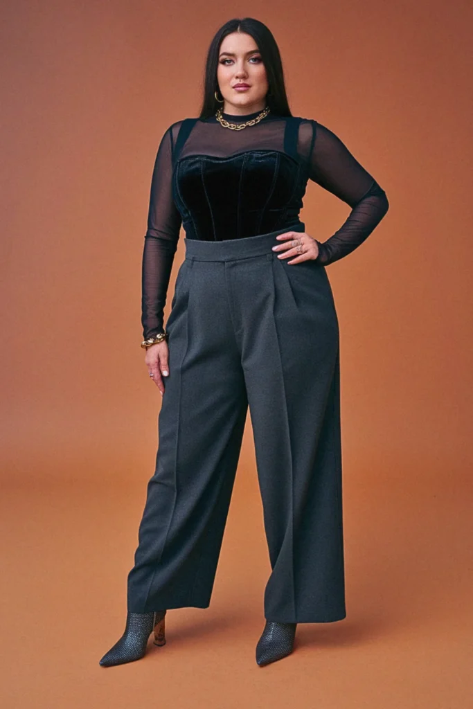 Plus Size Corset Top Fall Outfit