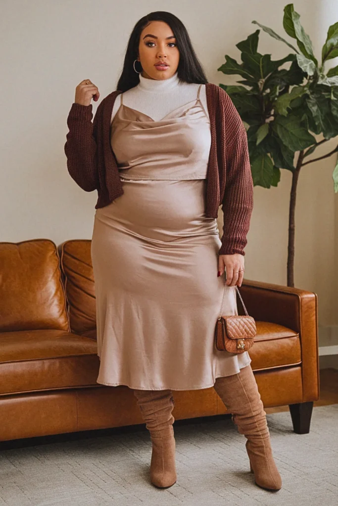 Plus Size Fall Turtleneck Layering System Autumn Outfit