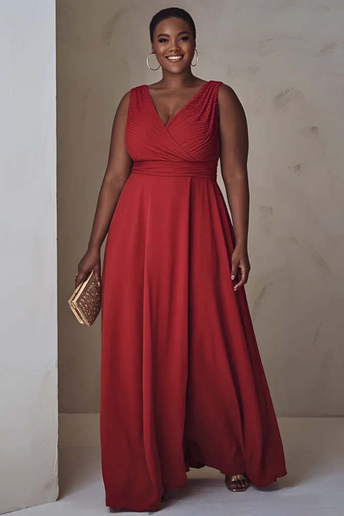 Plus Size Valentine's Red Maxi Dress Outfit