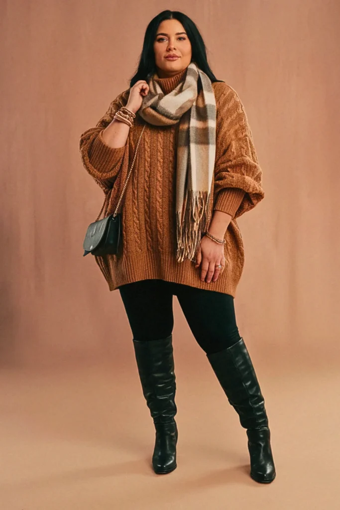 Plus Size Tunic Sweater and Leggings Fall Outfit