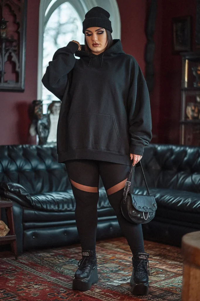 Plus Size Oversized Hoodie Fall Outfit