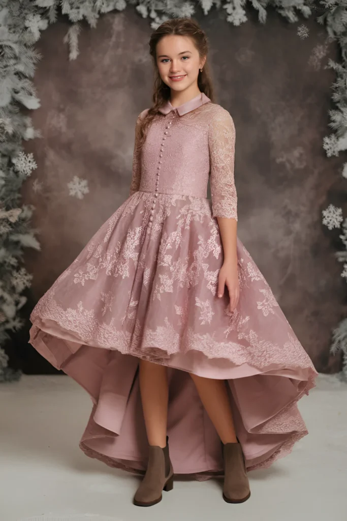 Middle School Winter Dance Dusty Rose Dress