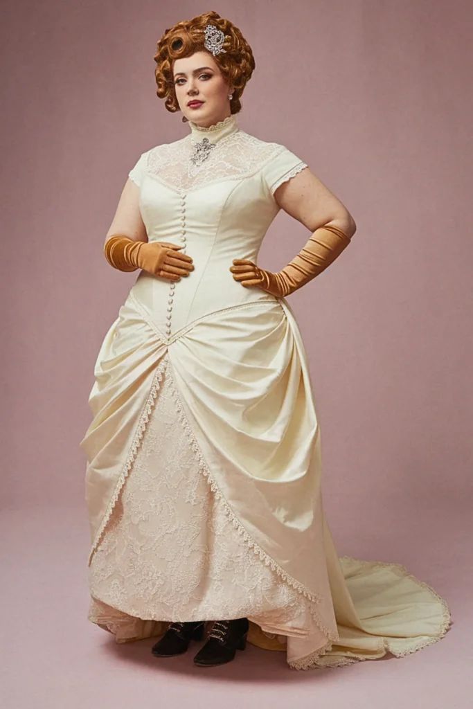 Plus Size Vintage Victorian Bustle Wedding Dress