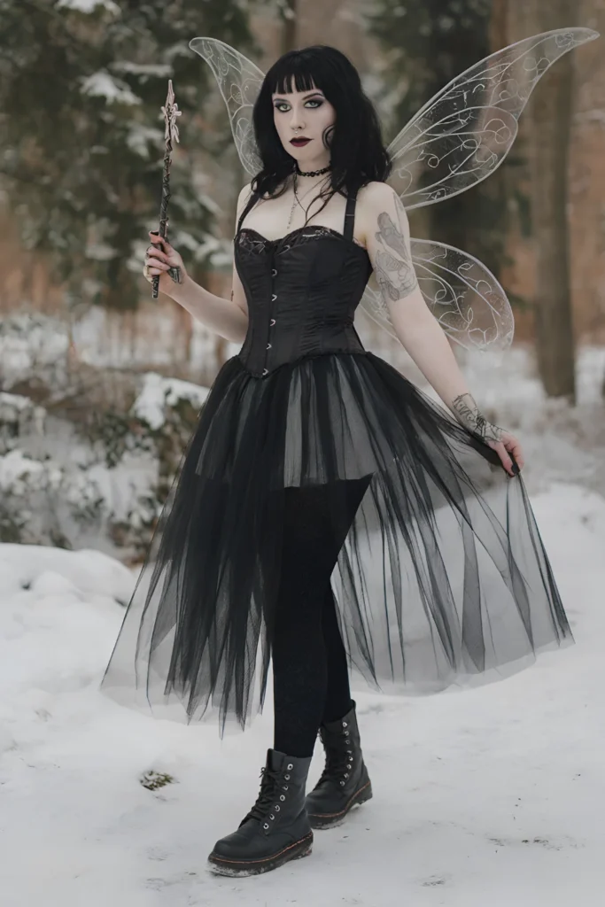 Winter Fairy Goth Outfit