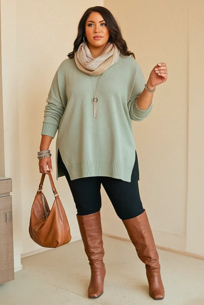 Plus Size Tunic Sweater Comfortable Fall Outfit