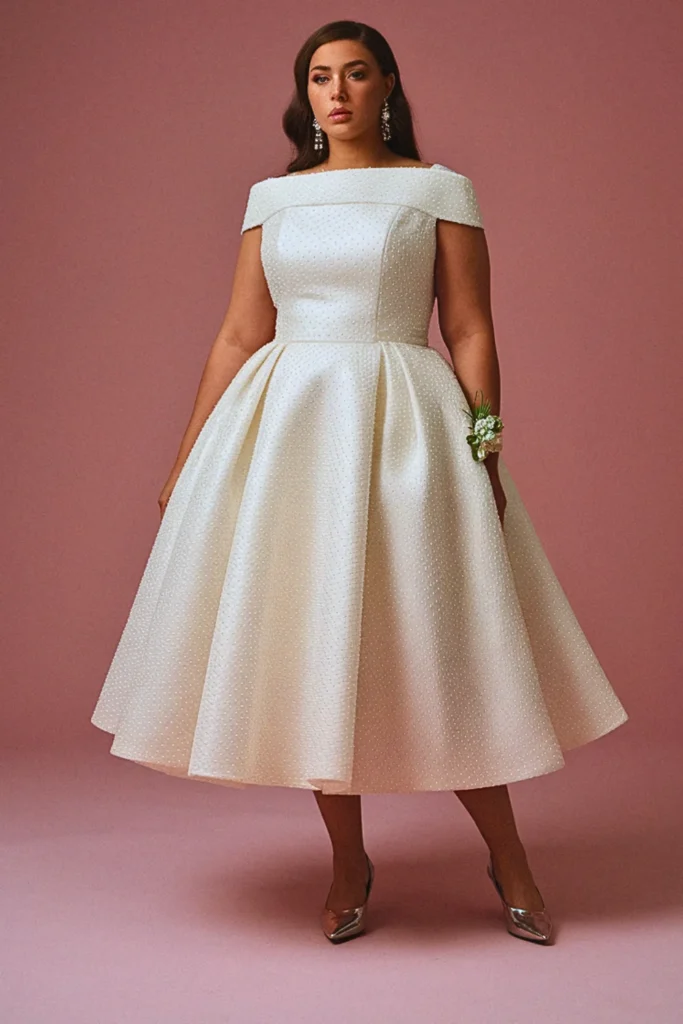 Plus Size Structured Tulip Skirt Wedding Dress