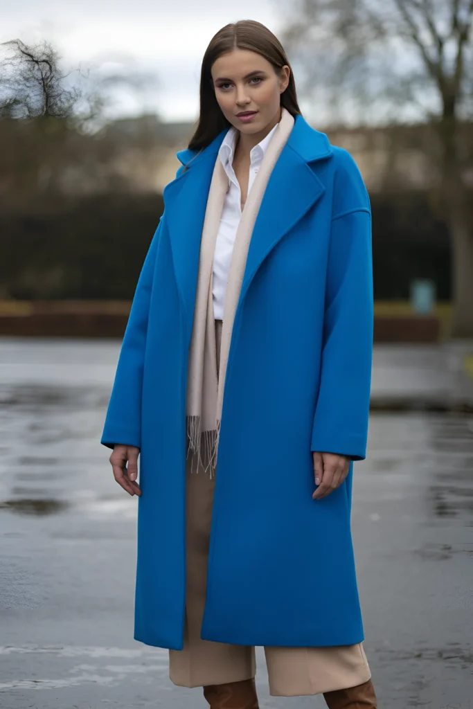 Winter brightly colored coat Outfit