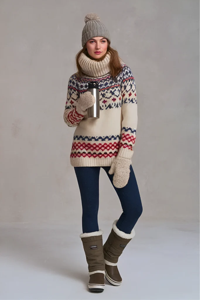 Cold Aspen ApreÌs-Ski Fair Isle Sweater Spring Outfit