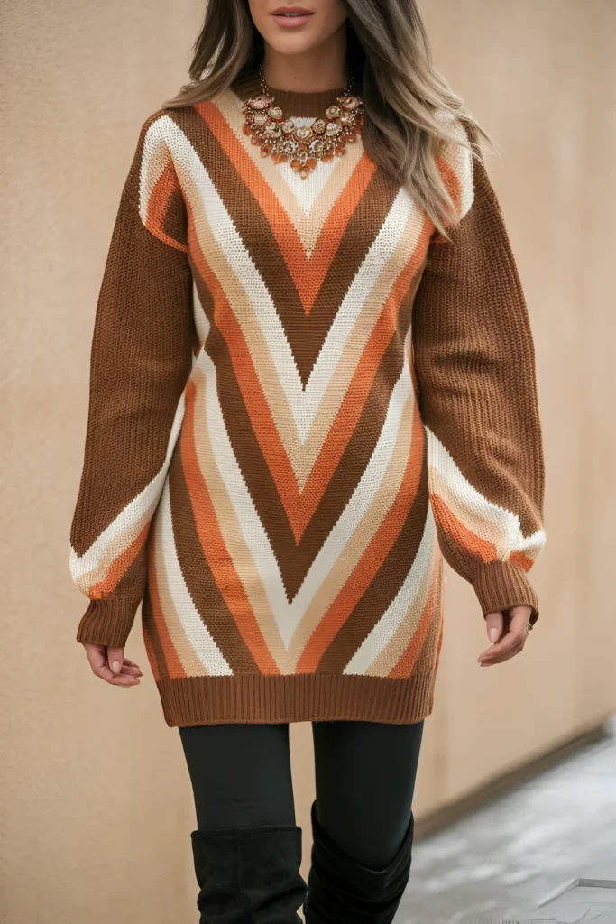 Winter Casual Sweater Dress and Leggings Outfit