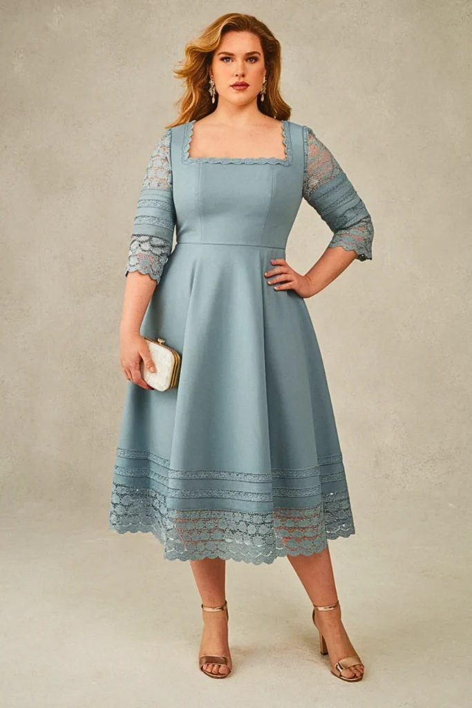 Victorian-Inspired Lace Plus Size Beach Formal Wedding Guest Dress