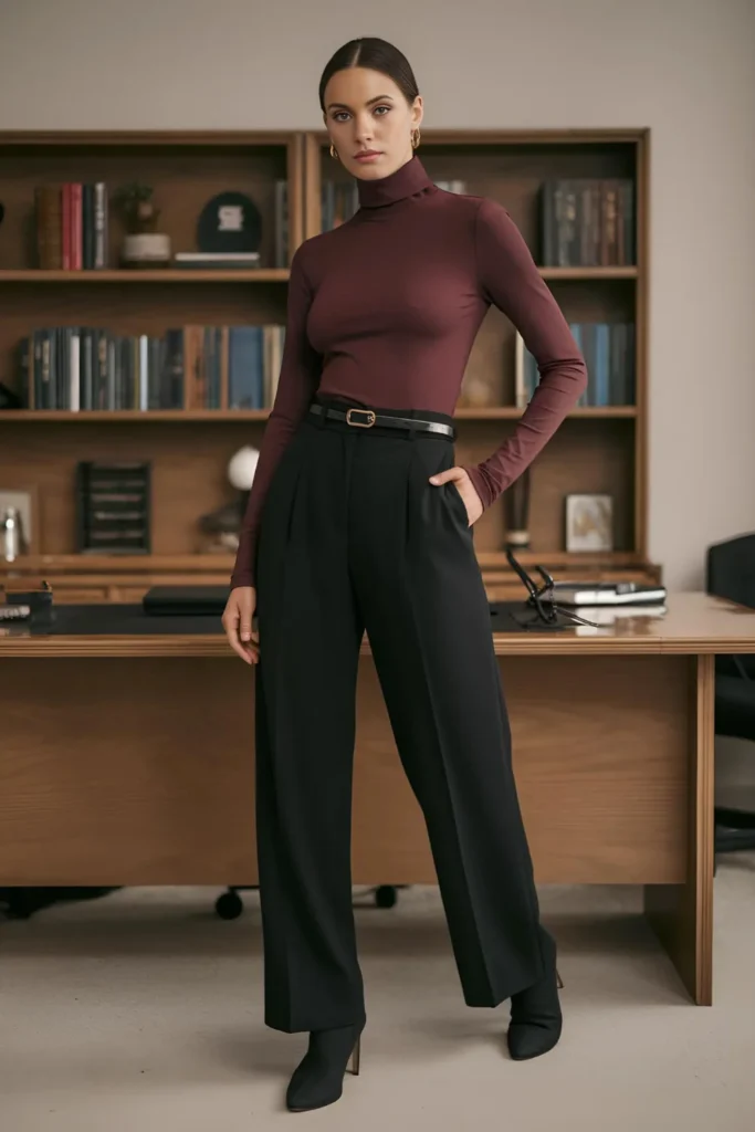 Winter Turtleneck and Trouser Work Outfit
