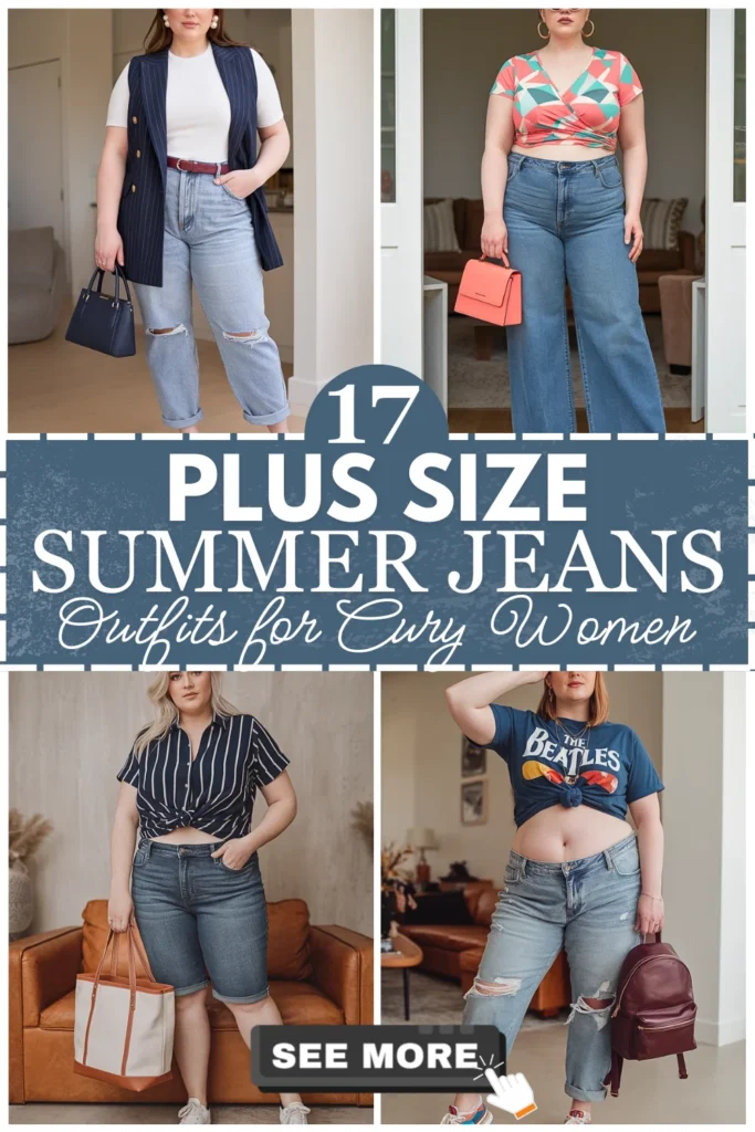 Plus Size Summer Jeans Outfits For Curvy Women