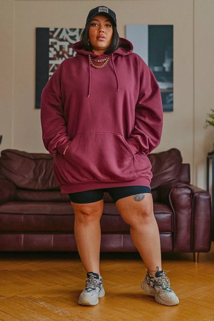 Plus Size Fall Hoodie Dress Streetwear Autumn Outfit