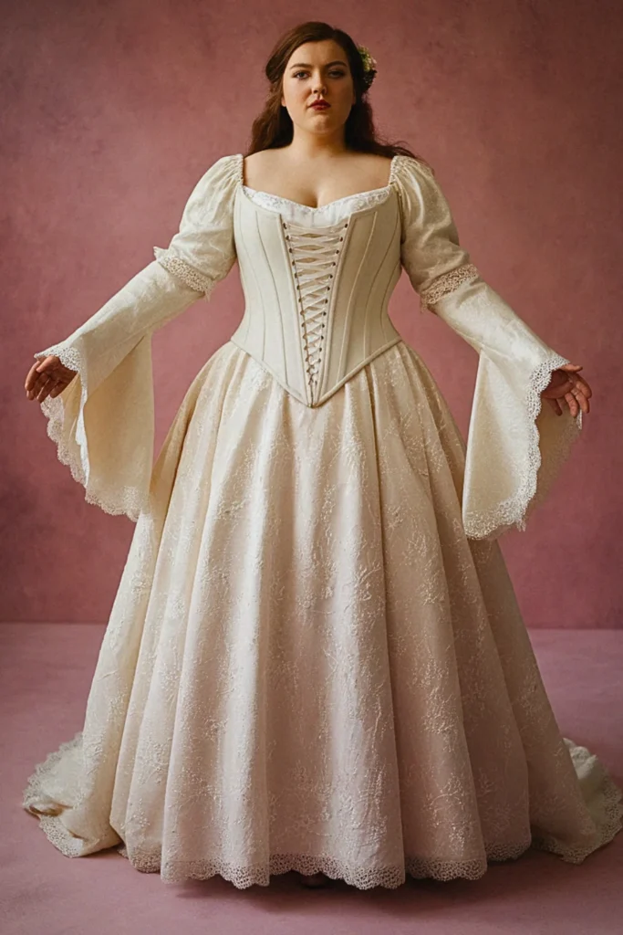 Plus Size Vintage Renaissance Corset Wedding Dress