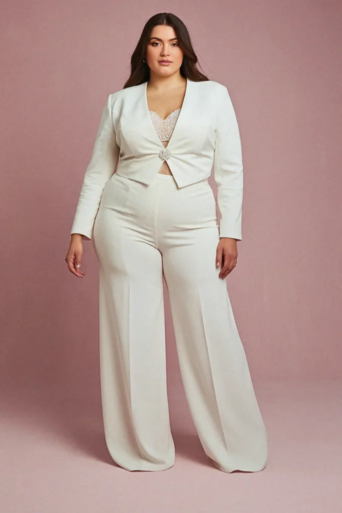 Plus Size Contemporary Suit Wedding Dress