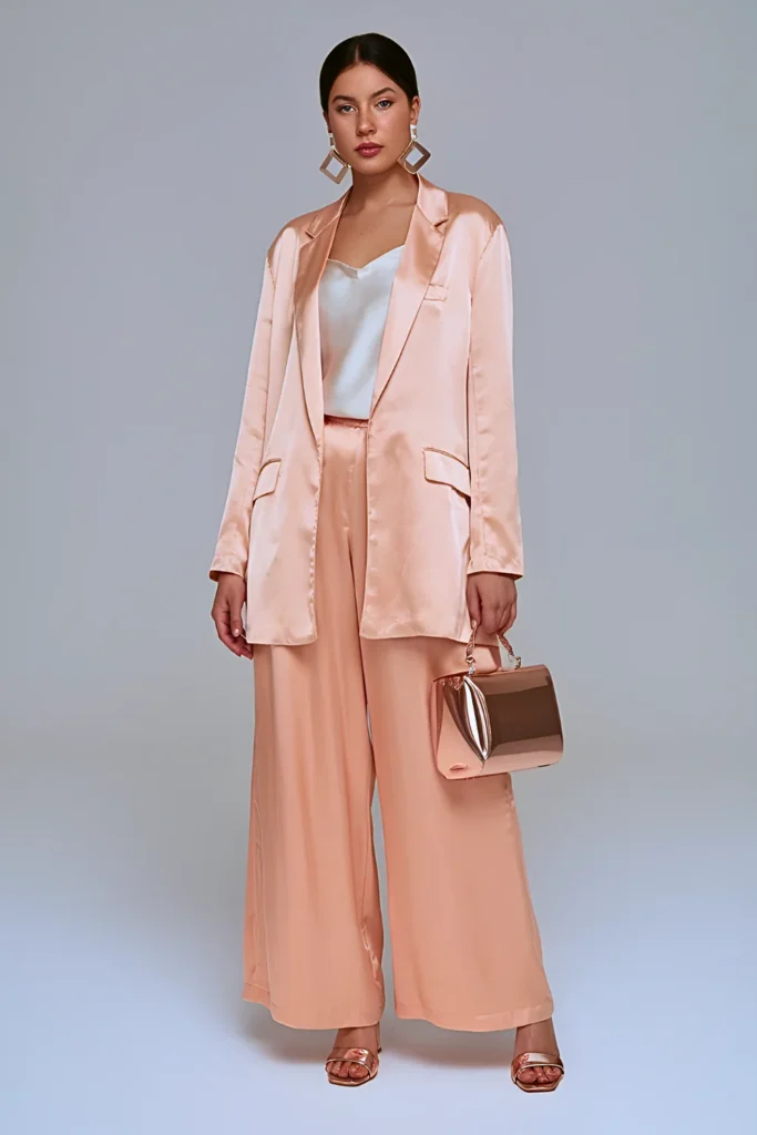 Spring Shantung Silk Coordinates Work Outfit