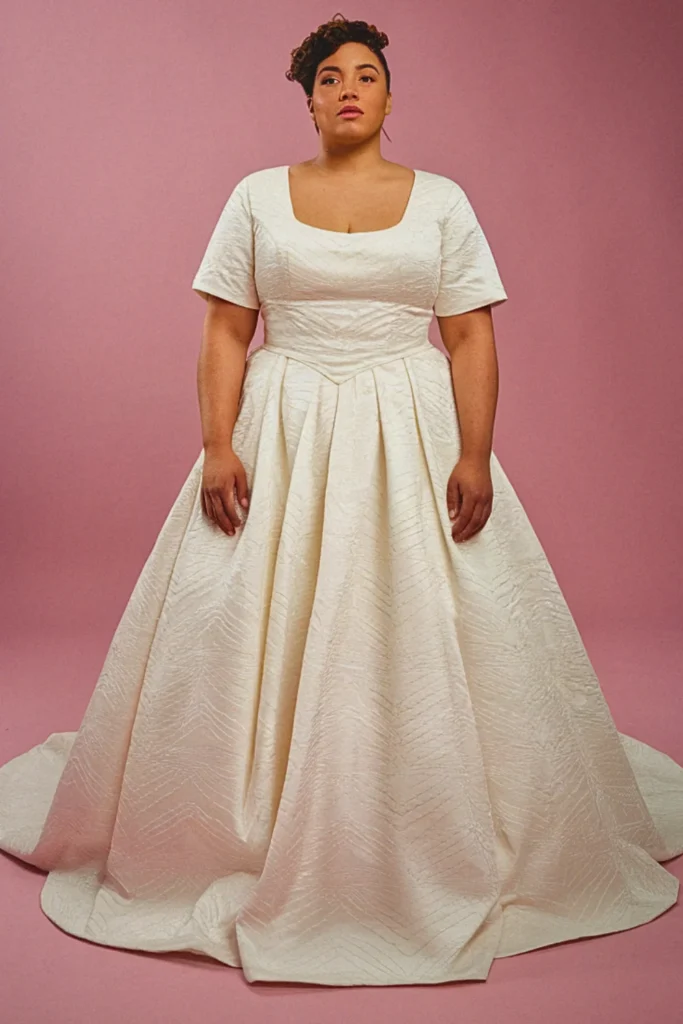 Plus Size Vintage 1960s Mod A-Line Wedding Dress