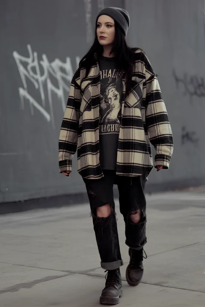 Winter Grunge Goth Outfit