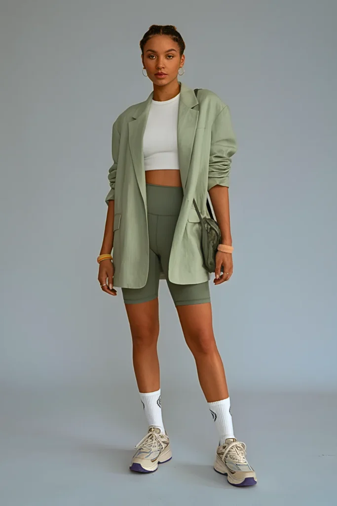 Spring Oversized Blazer Athleisure School Outfit