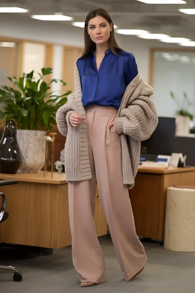 Winter Silk and Wool Business Casual Outfit