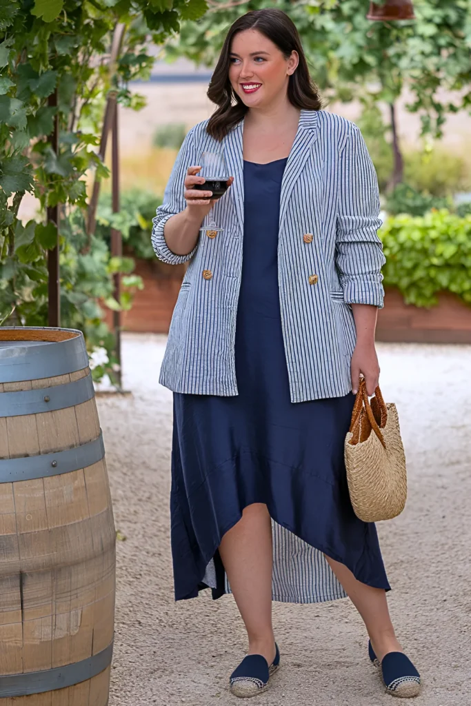 Plus Size Coastal Charm Spring Winery Outfit