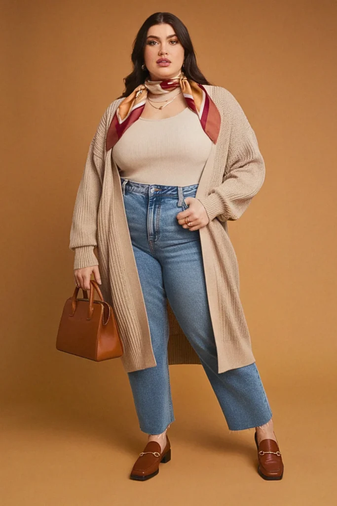 Plus Size Cardigan Set Fall Outfit