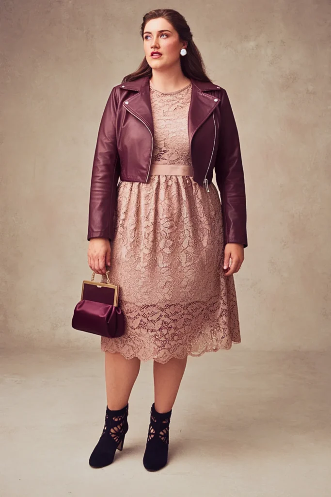 Plus Size Lace Dress Fall Outfit