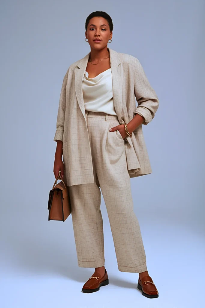 Spring Artisanal Weave Coordinates Work Outfit