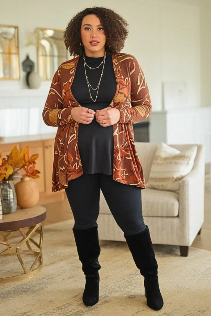 Plus Size Casual Tunic Top Cute Fall Outfit