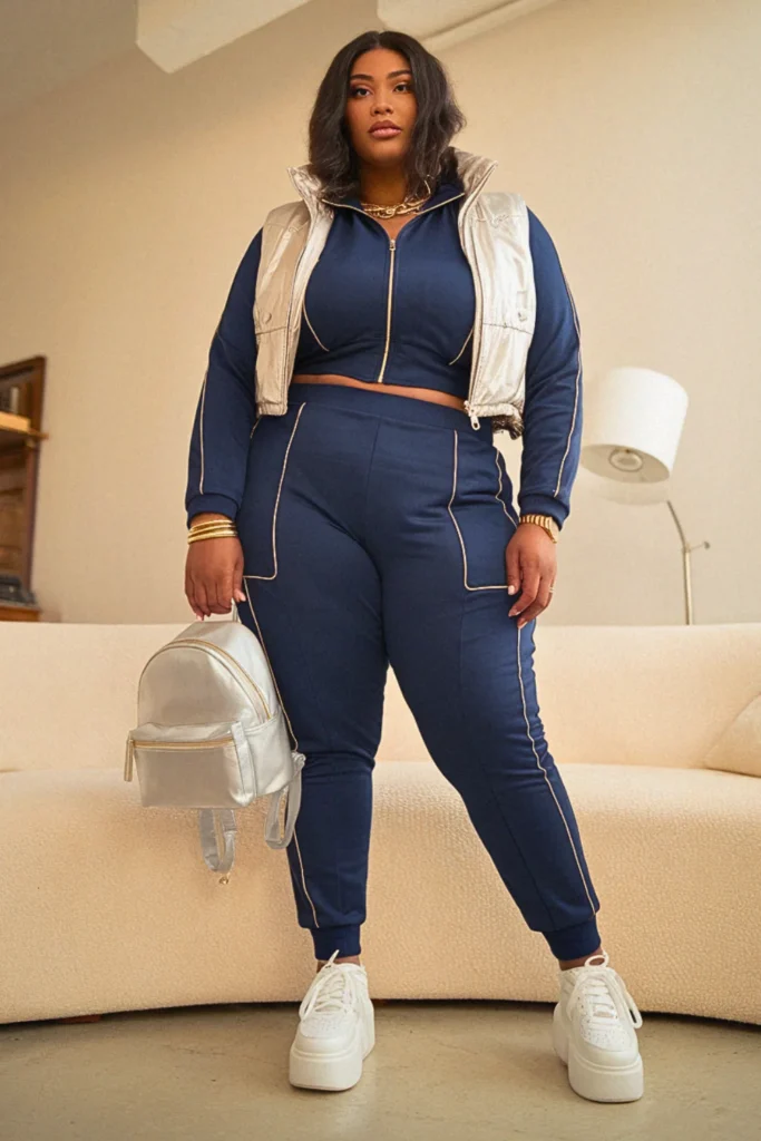 Plus Size Track Suit Set Fall Outfit